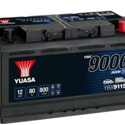 YBX9115-080 AGM START/STOP (12V/80Ah/800A/“0″) YUASA autobatéria
