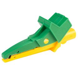 5004/LM-IEC-J/V, zelenožltá krokosvorka 4mm, bezpečnostná